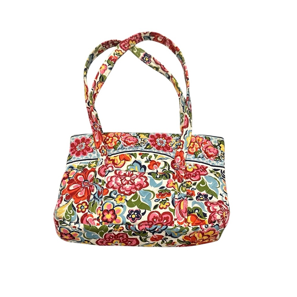 VERA BRADLEY QUILTED PINK BLUE Boho Floral Multicolor Tote Bag